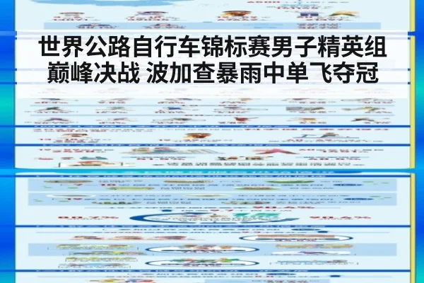 世界公路自行车锦标赛男子精英组巅峰决战 波加查暴雨中单飞夺冠 - YABO SPORTS